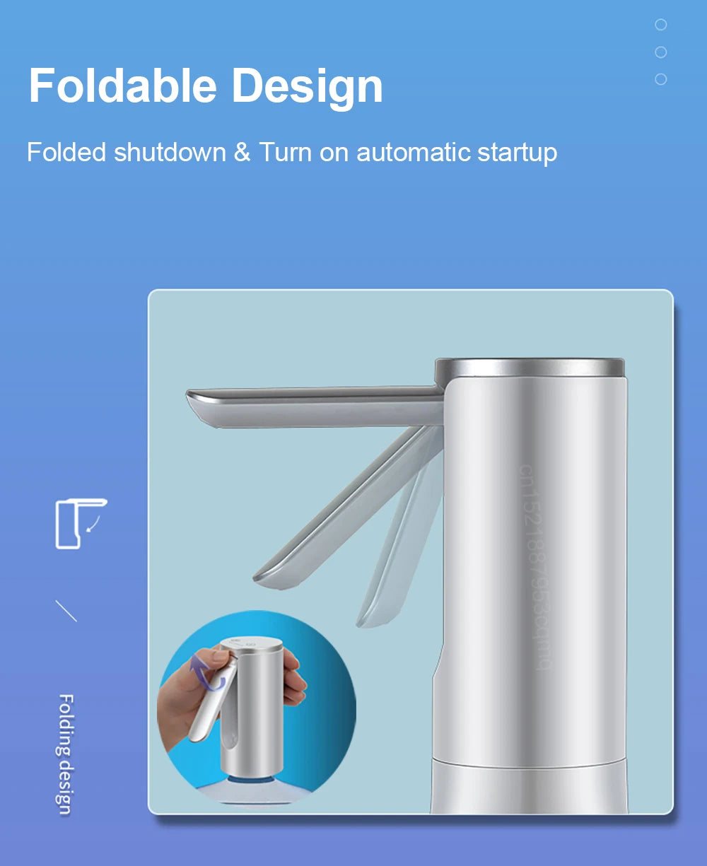 Pompe à eau électrique intelligente, pompe à eau automatique, distributeur d'eau potable aste, bouteille pliable, bureau, 19 litres