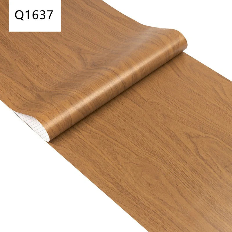 Papier peint auto-adhésif rayé en bois PVC, 45CM, autocollant étanche pour rénovation de meubles, bureau, armoire