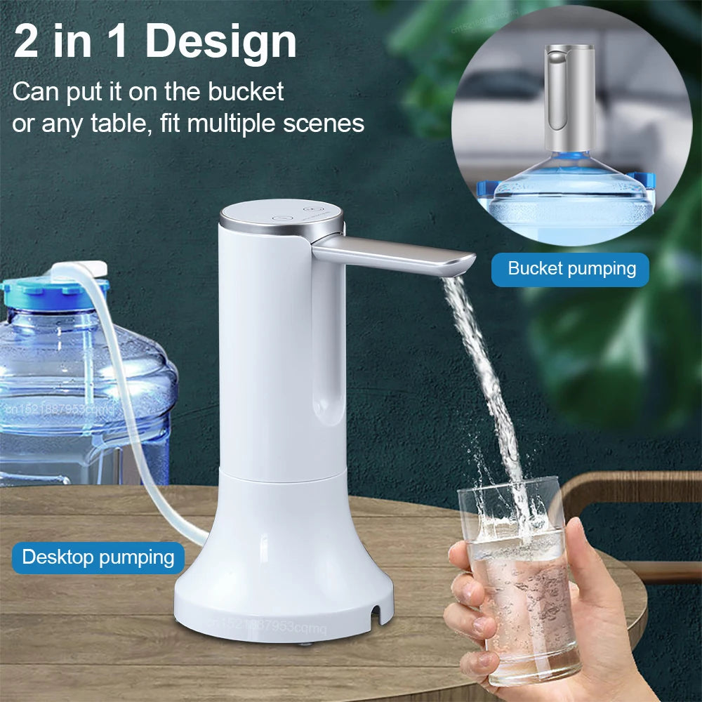 Pompe à eau électrique intelligente, pompe à eau automatique, distributeur d'eau potable aste, bouteille pliable, bureau, 19 litres
