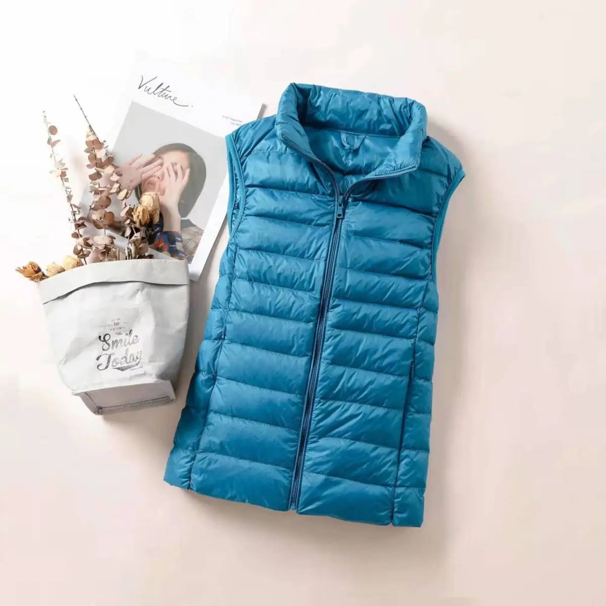 Nouveau Gilet Ultra Léger en Duvet pour Femme 2026 – Veste Sans Manches Slim Portable Coupe-Vent Légère pour Fille