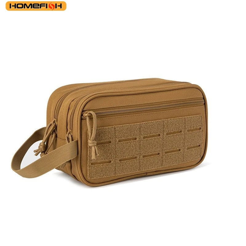 Sac de toilette tactique HOMEFISH pour hommes, sac d'hygiène, pochettes Molle, petite trousse de toilette, trousse de rasage pour hommes, trousse de voyage, maquillage
