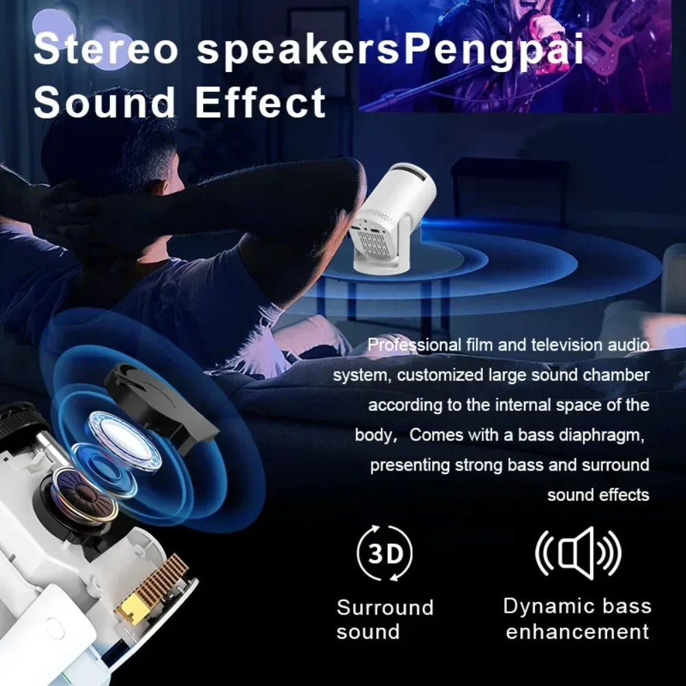 Enceinte stéréo portable avec effet sonore 3D et grave dynamique pour cinéma maison