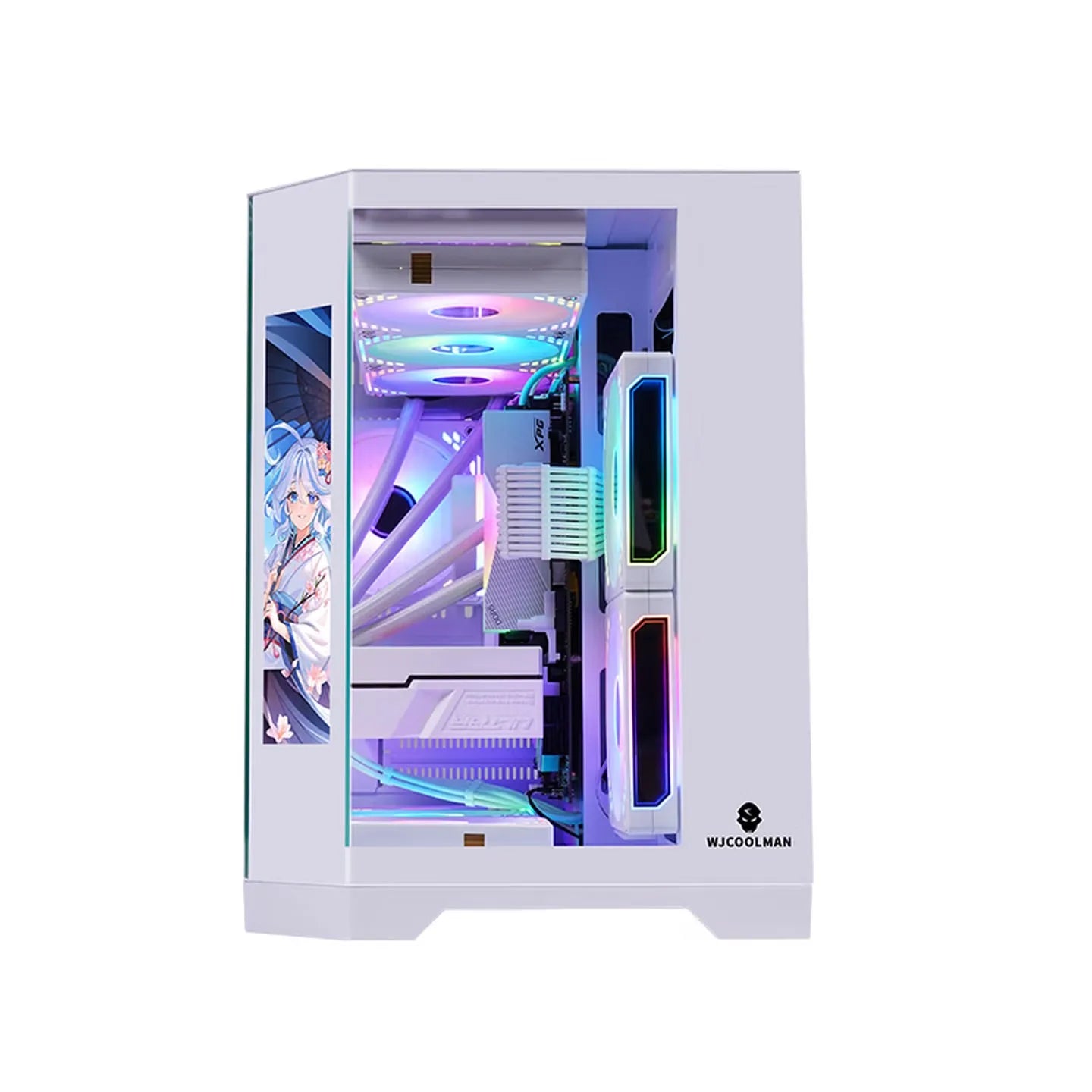 WJCOOLMAN Dreamer version écran secondaire vue sur la mer boîtier d'ordinateur M-ATX boîtier d'ordinateur de bureau prend en charge 360 refroidissement par eau