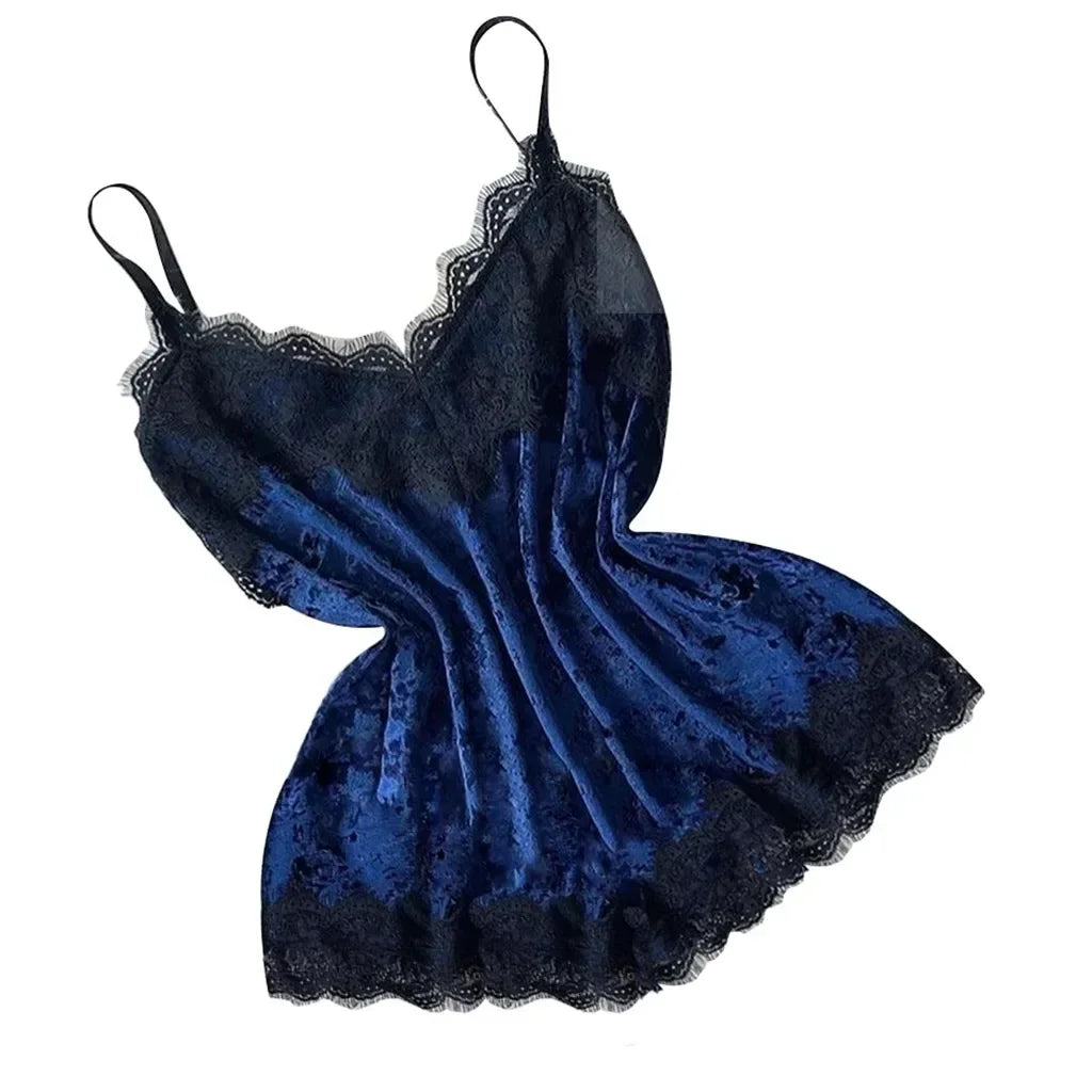 Été déshabillé en dentelle Sexy Satin pyjamas ensemble femmes chemise de nuit 2 pièces haut court et ensemble short et haut Homewear vêtements de détente