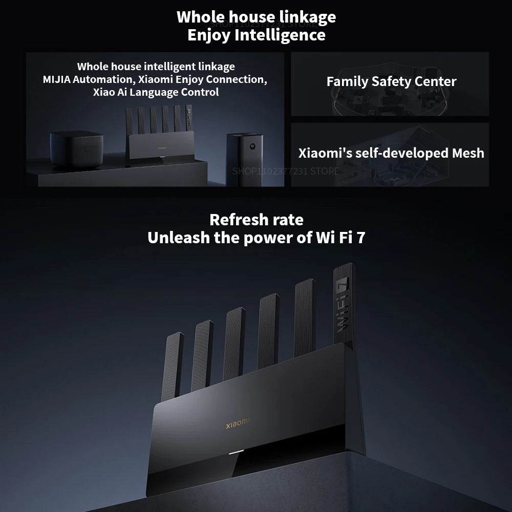 Routeur Xiaomi BE6500 Quad Nucleus Wifi7, port Ethernet 2.5G, double fréquence 2.4/5GHz, 6 amplificateurs de signal indépendants, Mesh 6500Mbps