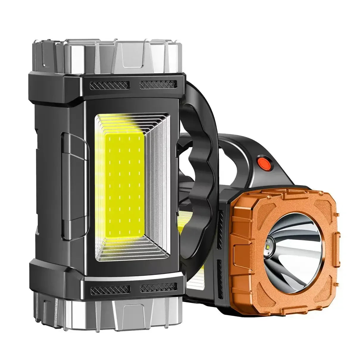 2024 lampe de poche LED puissante USB + lampe de poche solaire Rechargeable COB torche de Camping en plein air projecteur Portable batterie externe en plein air