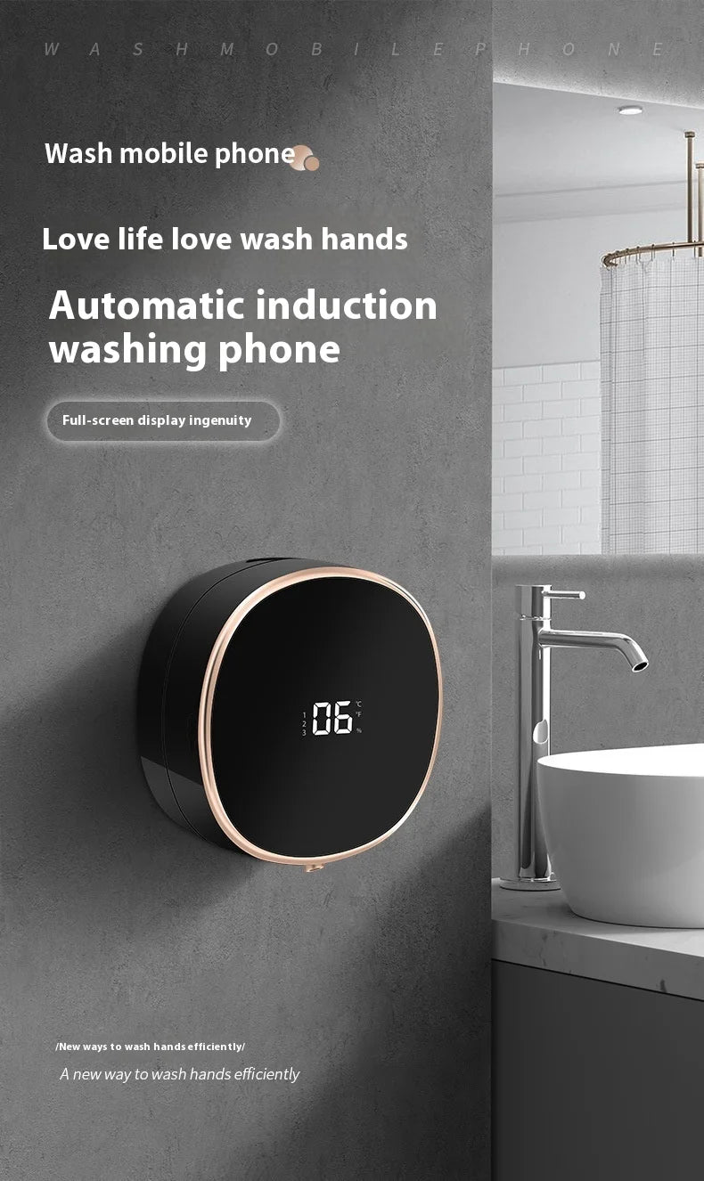 Distributeur automatique de savon liquide pour vaisselle, rechargeable, électrique, à fixation murale, à capteur, moussant, intelligent, sans contact, pour cuisine et salle de bain