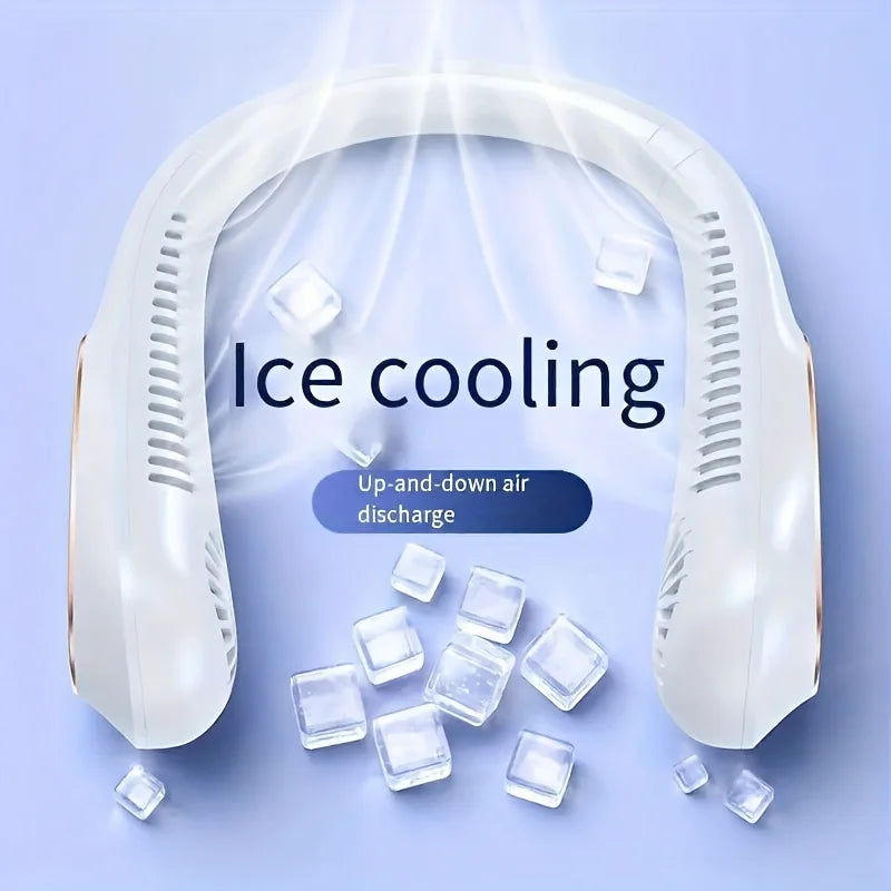 Ventilateur portable mains libres sans pales à suspendre au cou, mini-ventilateur avec affichage numérique, alimentation USB pour extérieur, randonnée, camping