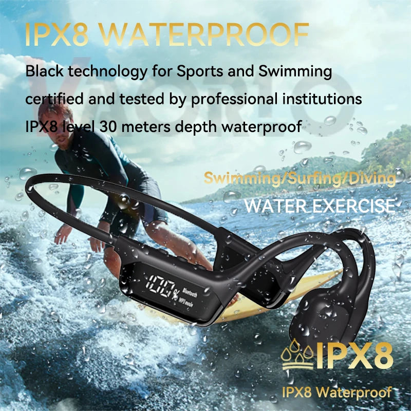 Écouteurs à Conduction osseuse, casque d'écoute étanche IPX8 pour la natation, nouveau casque de Sport sans fil Bluetooth MP3 32 go de RAM Hifi stéréo