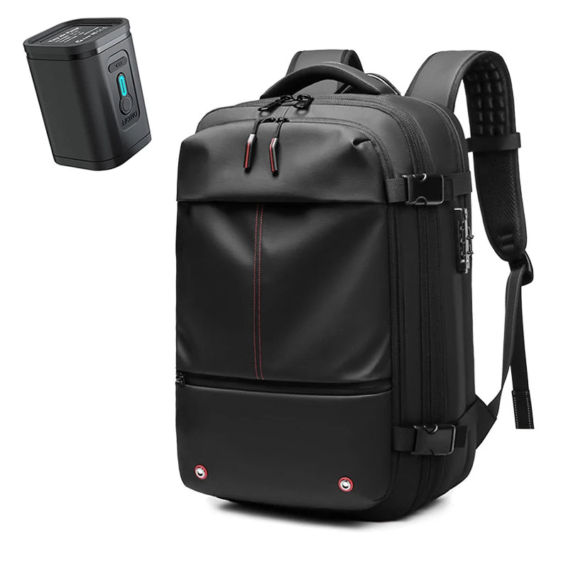 Sac à dos à compression sous vide pour ordinateur portable, sac à dos de voyage pour hommes, grande capacité, sac à dos scolaire, expansion, extérieur, SR, 17 pouces