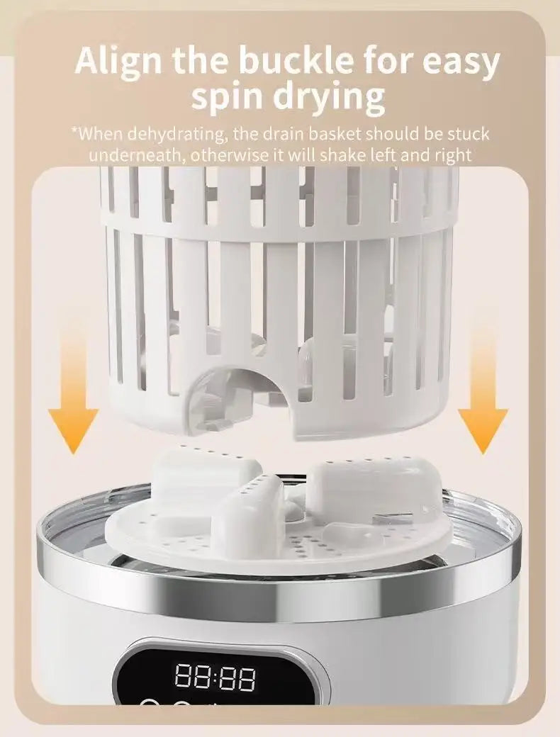 Mini Machine à laver Portable multifonctionnelle, Rechargeable, avec déshydratation, vêtements pour bébé, sous-vêtements, chaussettes, tasse à linge sans fil