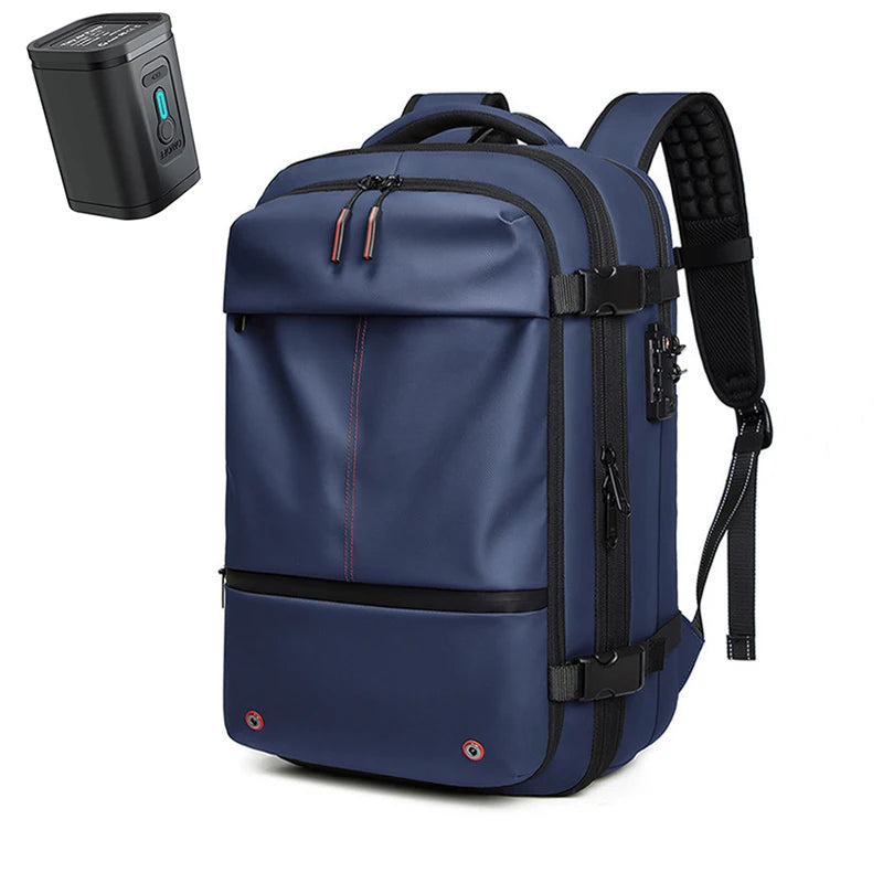 Sac à dos à compression sous vide pour ordinateur portable, sac à dos de voyage pour hommes, grande capacité, sac à dos scolaire, expansion, extérieur, SR, 17 pouces
