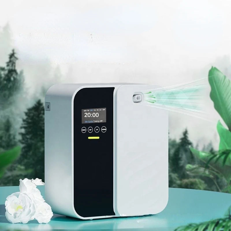 Diffuseur d'arôme d'huile essentielle de 500ml, Machine de parfum d'air de parfum de maison avec contrôle par application Bluetooth 1000cbm pour le bureau d'hôtel à domicile