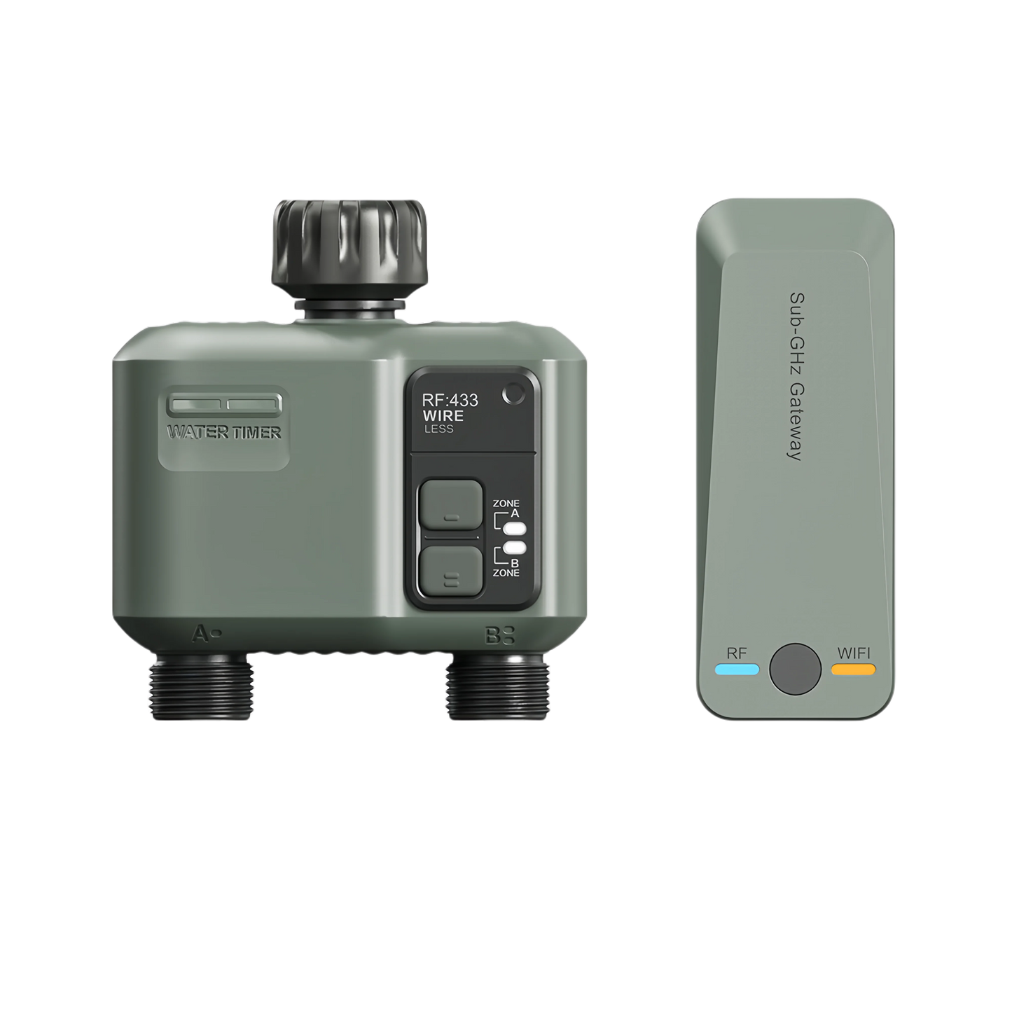 Programmateur d'arrosage automatique Tuya Wifi+RF433 à 2 prises pour l'extérieur, arrosage précis et programmable
