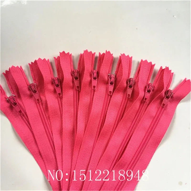 Fermetures éclair roses vives pour couture et bricolage, accessoires de couture pratiques