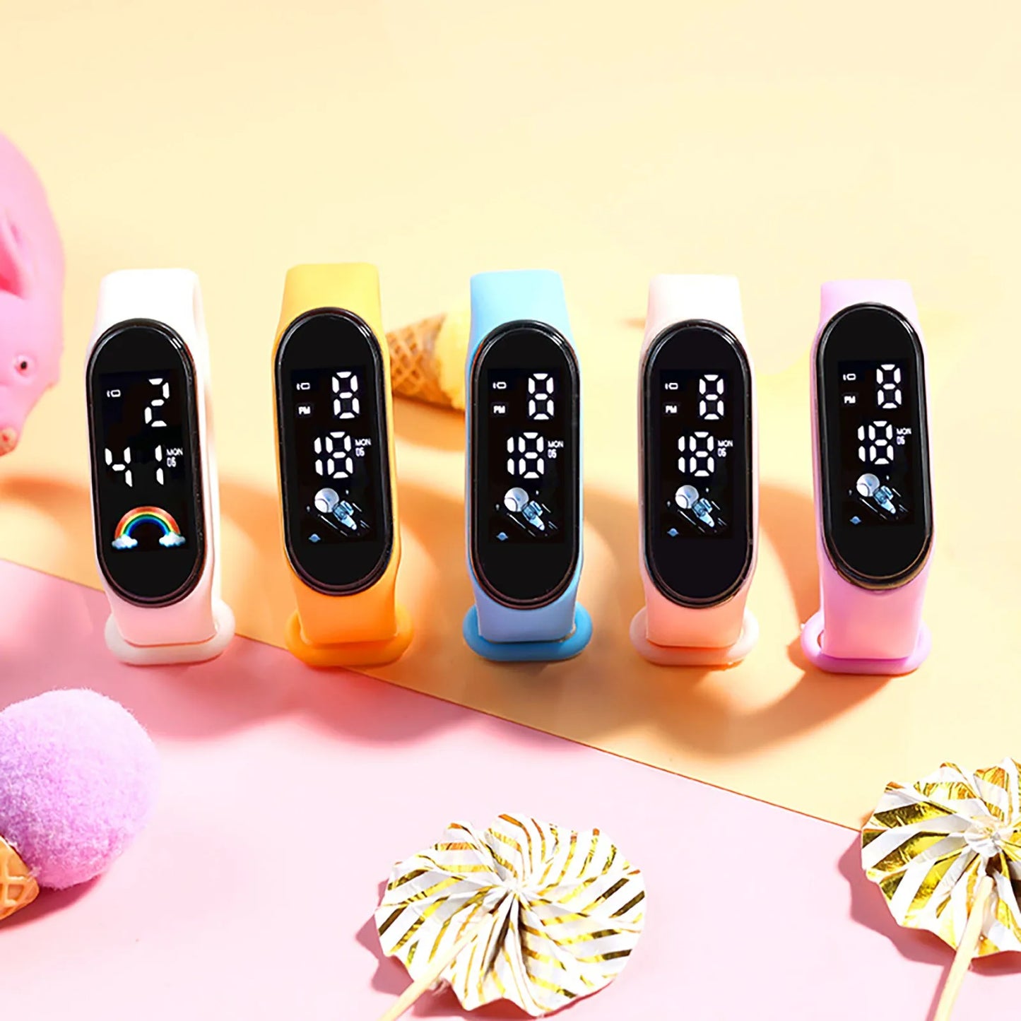 Montre connectée Kawaii pour enfants, mode, extérieur, étanche, sport, montres pour garçons et filles, montres numériques, silicone, montre enfant