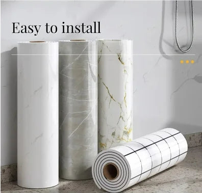 Papier peint auto-adhésif en mousse épaisse de marbre, 1 rouleau, Imitation de carrelage, autocollant mural imperméable pour salle de bains, décoration de salon