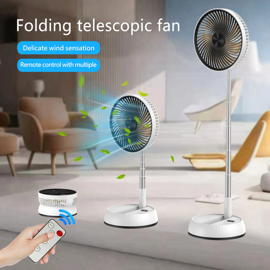 Ventilateur sur pied oscillant portable avec télécommande, ventilateur de bureau pliable, batterie aste, 62 piédestaux, camping