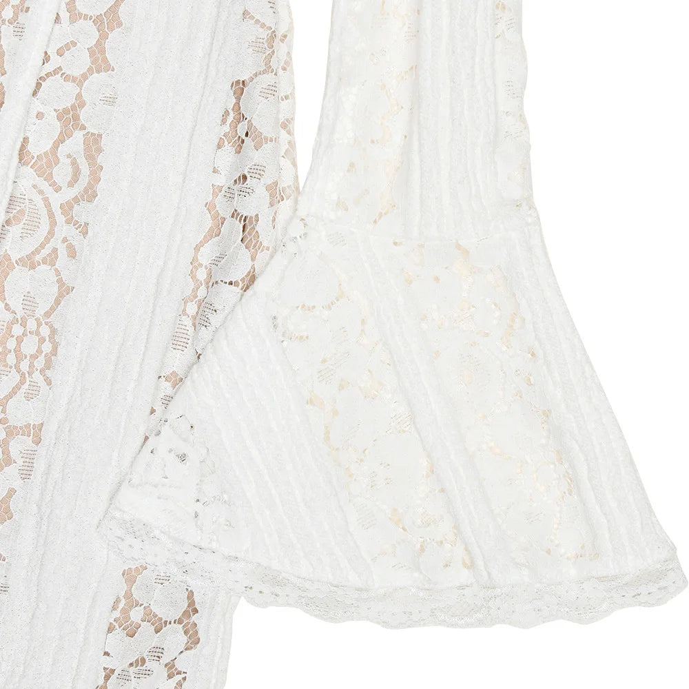 Suninheart Robe Longue Blanche Épaules Dénudées pour Événements - Robe de Soirée Rouge Manches Longues en Dentelle Élégante 2025 - Robe de Mariage Luxueuse, Robe de Bal pour Femmes
