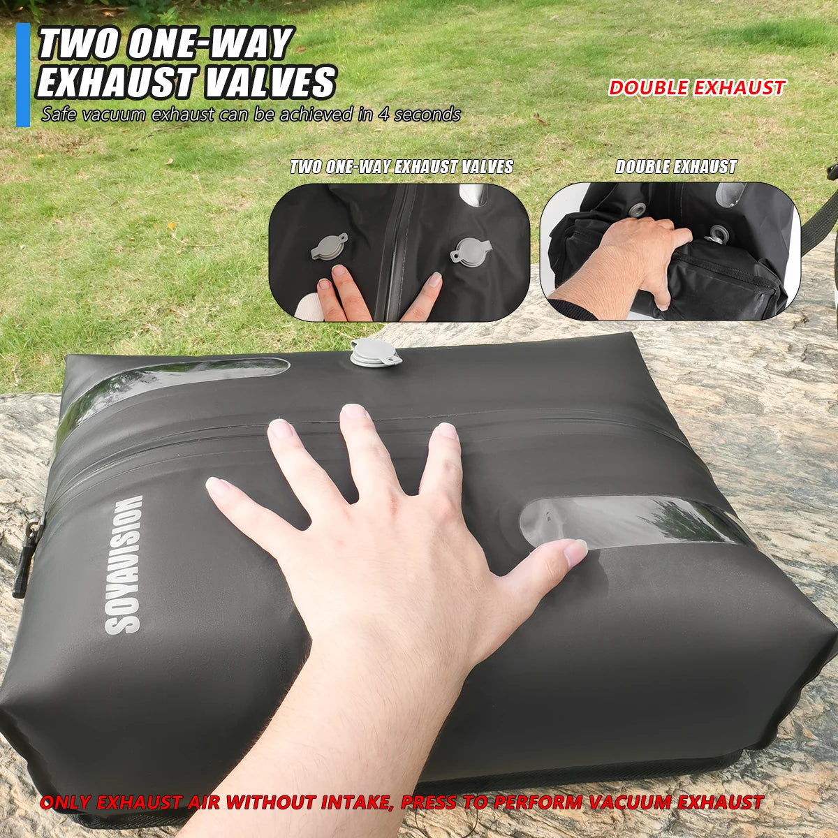 Sac de Compression sous vide, sac de rangement de bagages de voyage, sac de rangement de vêtements, sac d'air étanche pour sac à dos, sacs de cabine de Camping