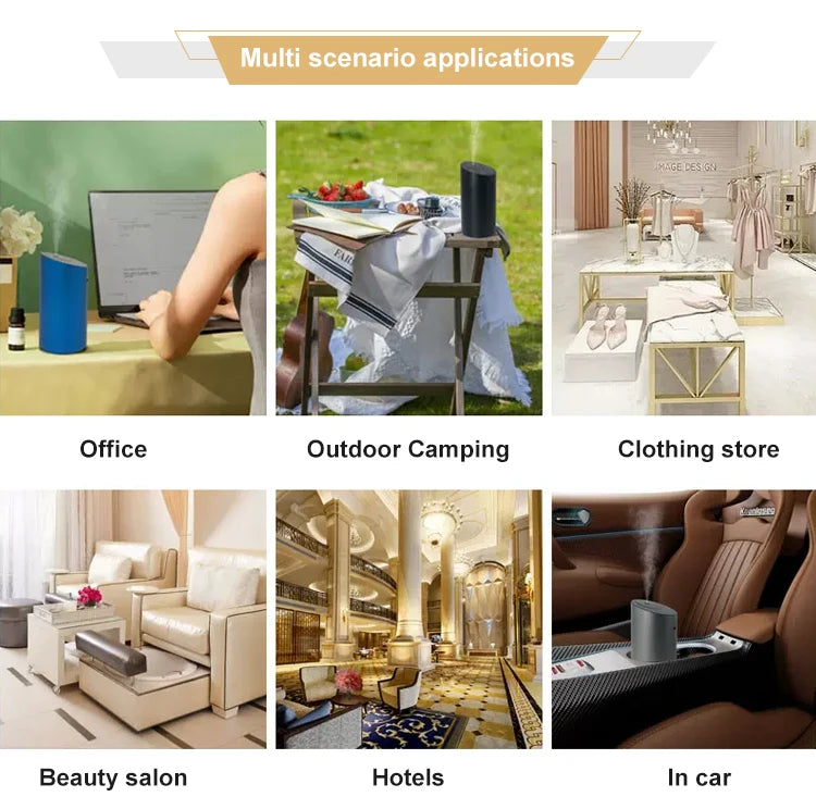 Diffuseur d'arôme d'huile essentielle de 500ml, Machine de parfum d'air de parfum de maison avec contrôle par application Bluetooth 1000cbm pour le bureau d'hôtel à domicile