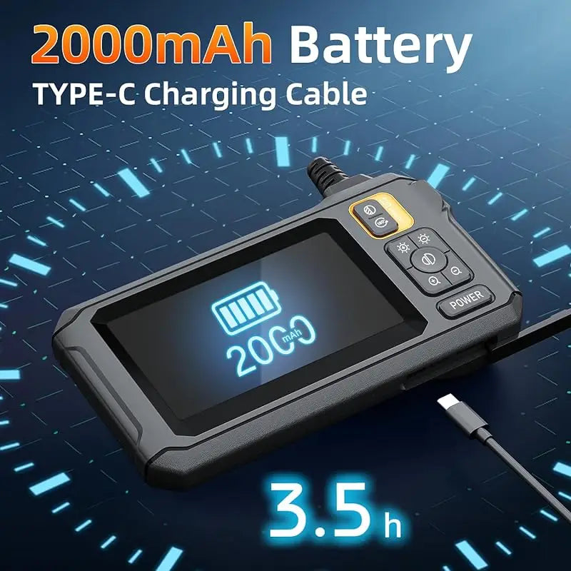 Caméra endoscopique industrielle HD1080P, 8mm, écran IPS 4.3 pouces, 1080P, pour inspection de tuyaux, réparation automobile, étanchéité IP67, 8 LED