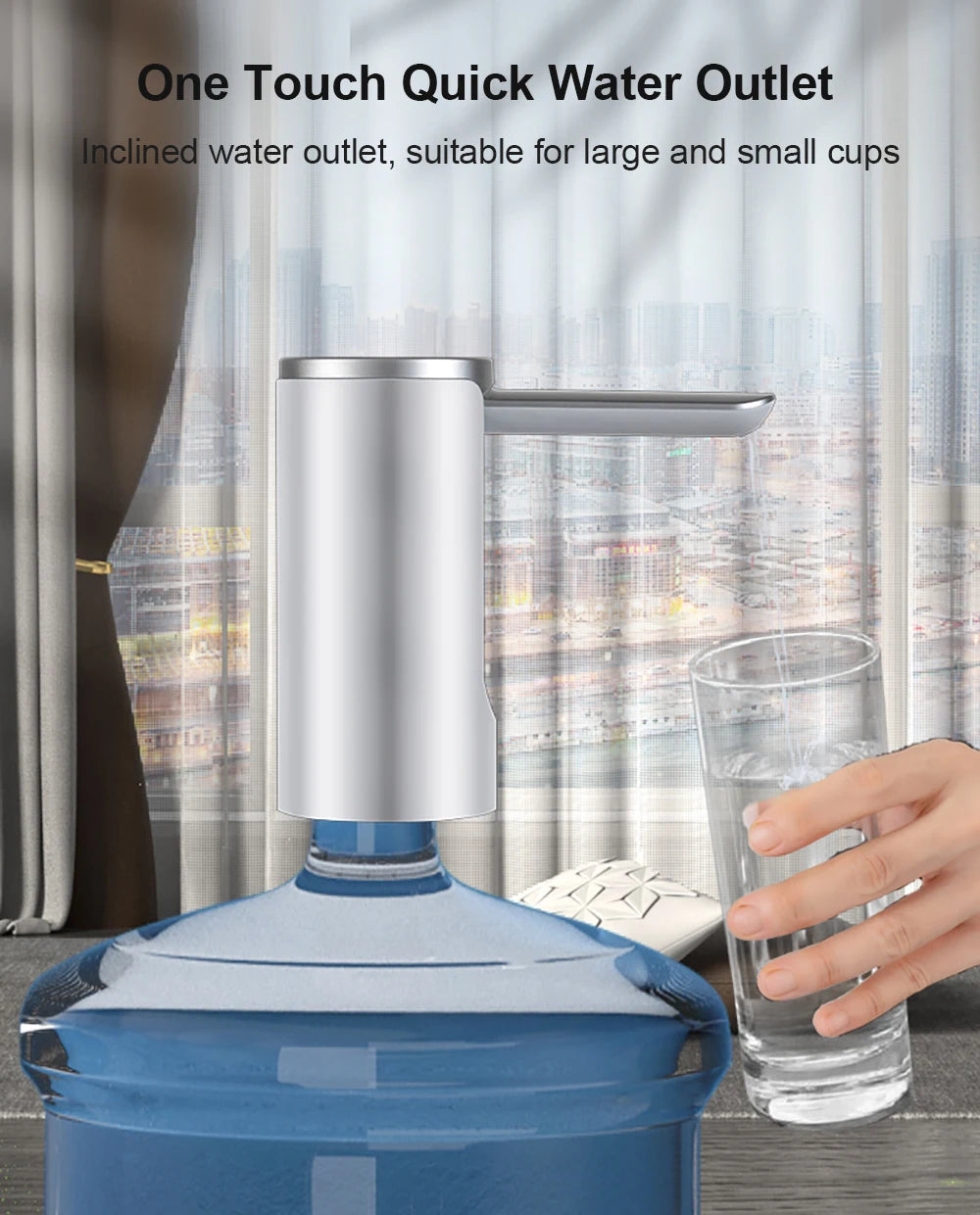 Pompe à eau électrique intelligente, pompe à eau automatique, distributeur d'eau potable aste, bouteille pliable, bureau, 19 litres