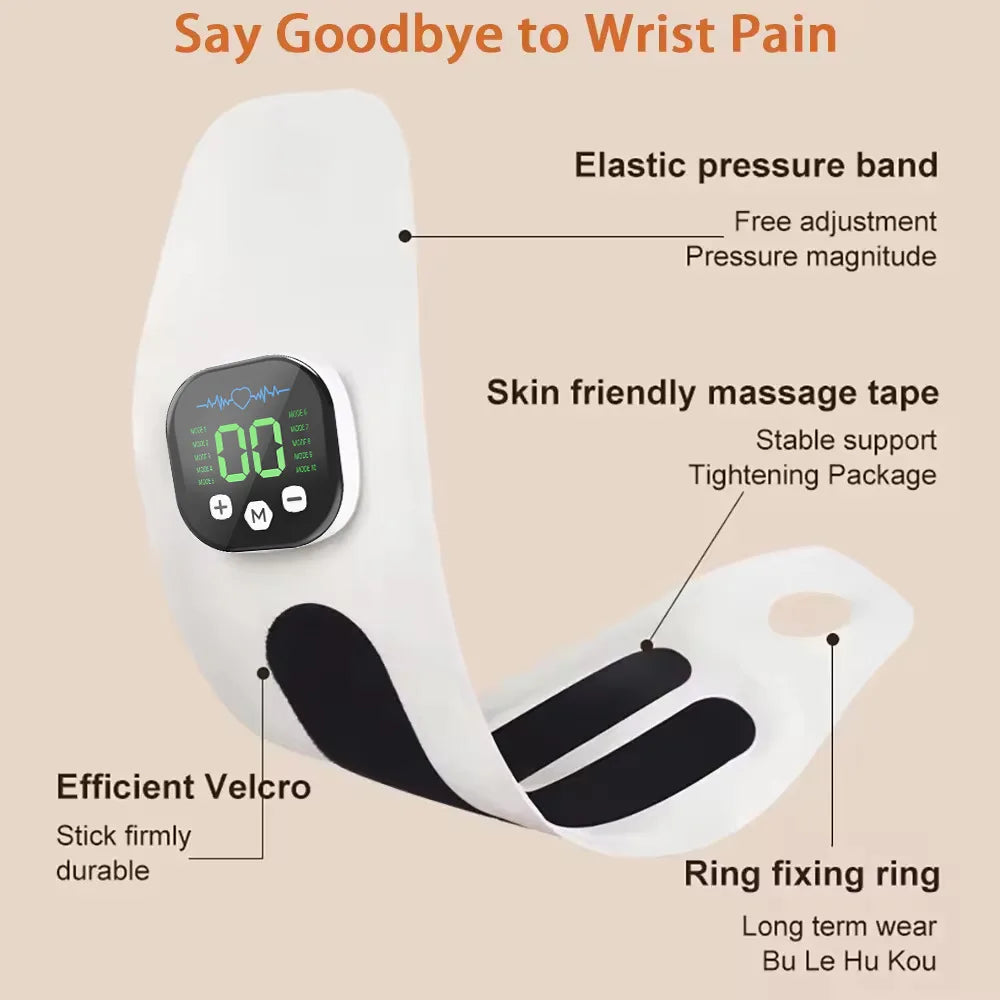 Bracelet de massage électrique pour poignet, soulagement douleur, bande élastique, velcro efficace, usage durable