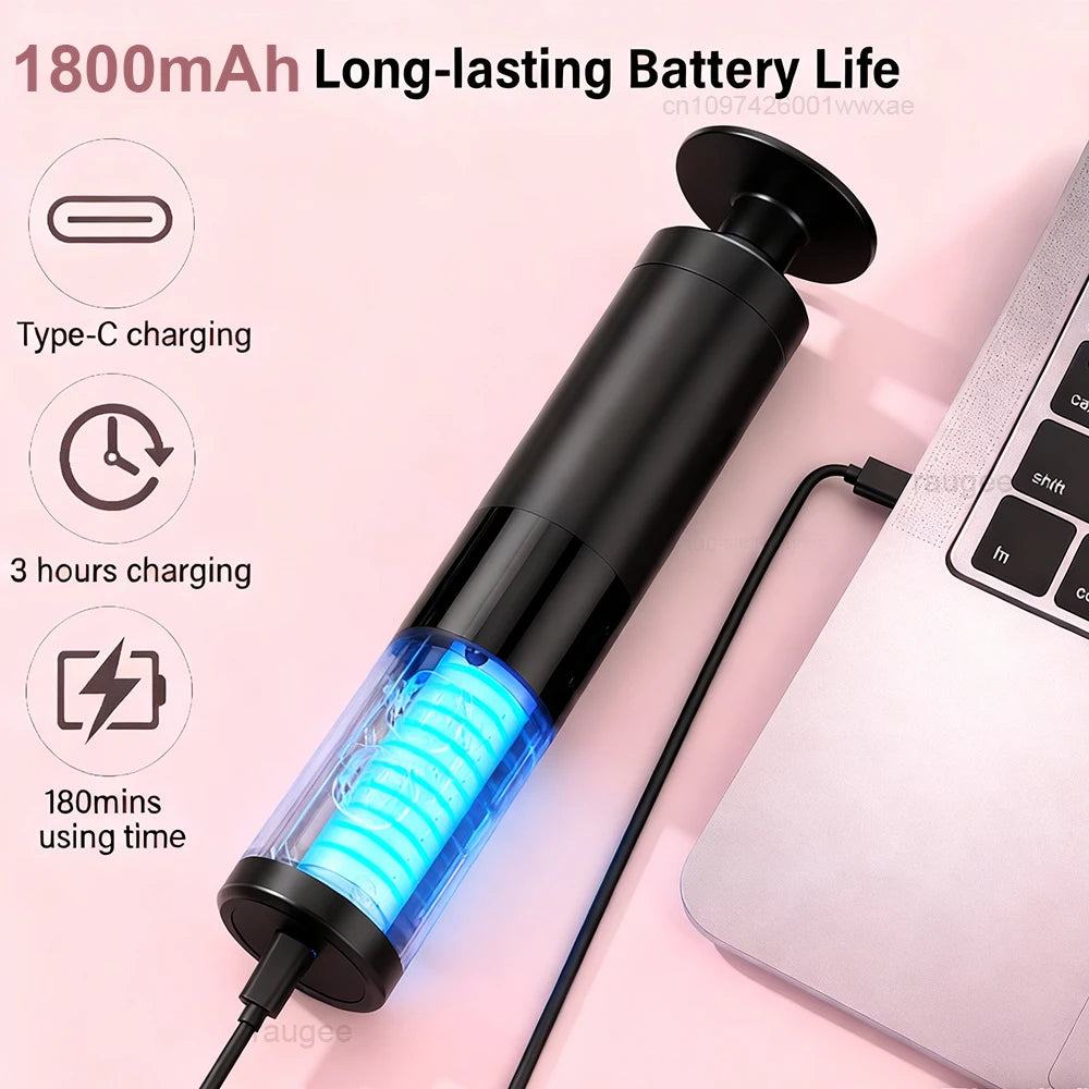 Gadget high-tech avec batterie 1800mAh, charge Type-C, 3h de charge, 180 min d'utilisation
