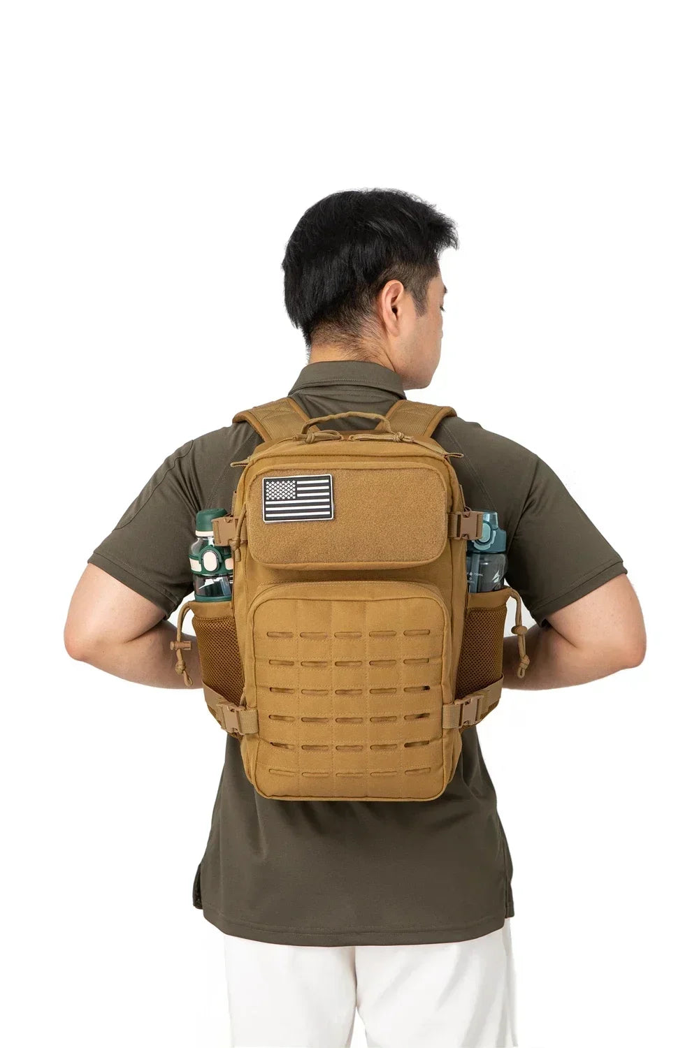 25L sac à dos tactique sac de plein air sac à dos de fitness sac à dos MOLLE femmes/hommes randonnée sac à dos de survie hommes double porte-gobelet