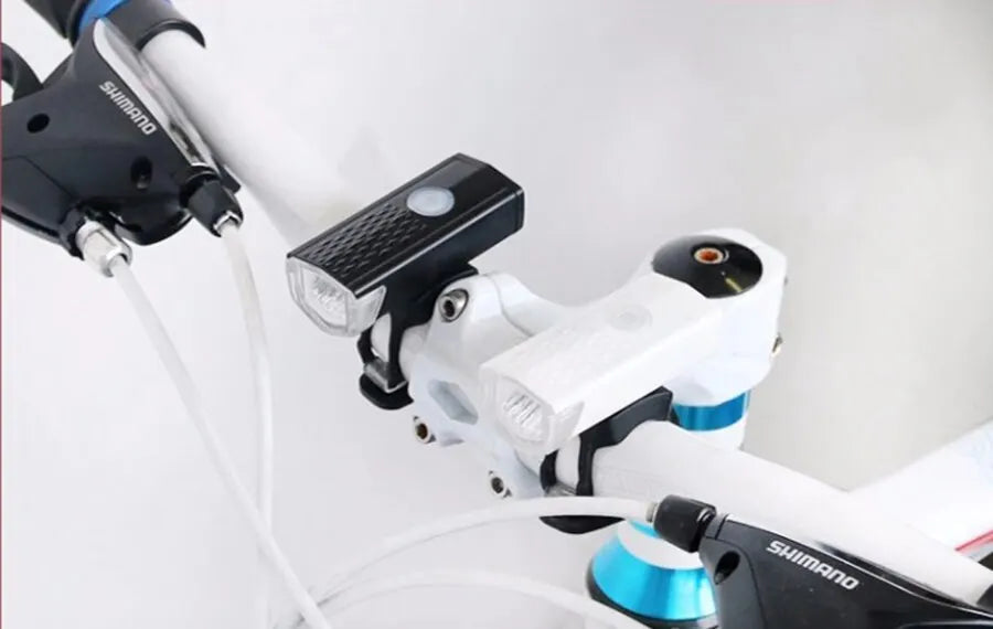 Phare avant LED pour vélo avec montage sur guidon Shimano, éclairage puissant et compact