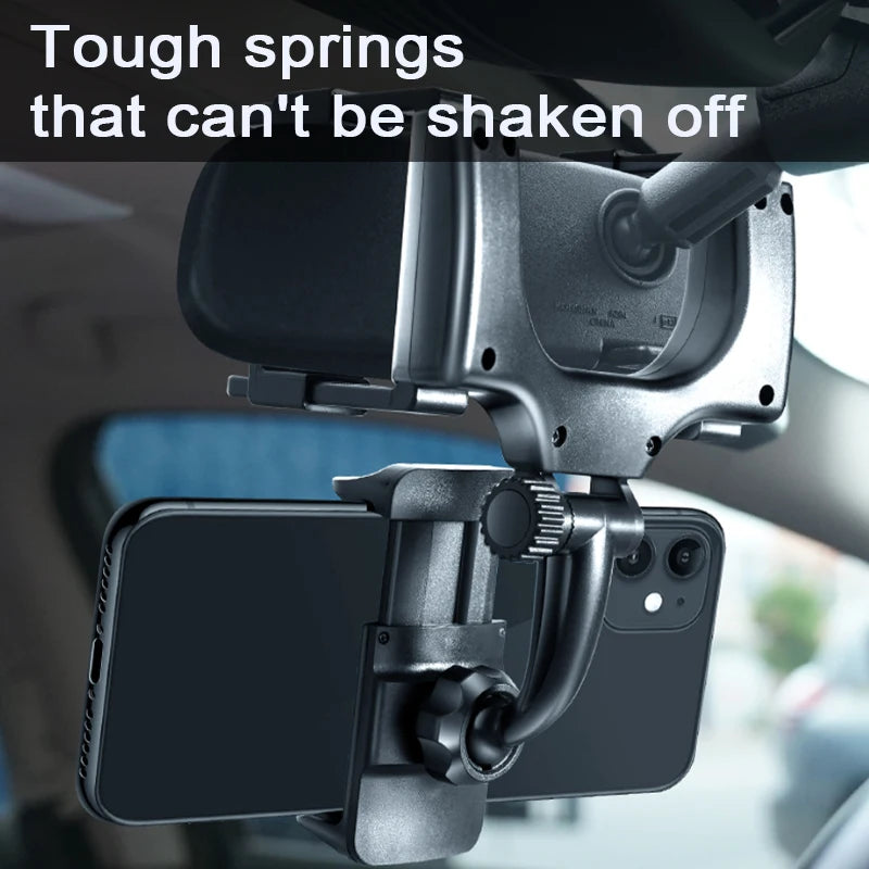 SEAMETAL-Support de téléphone pour rétroviseur de voiture, réglage de la rotation libre, pince stable, support de téléphone pour smartphone, navigation rapide, ket