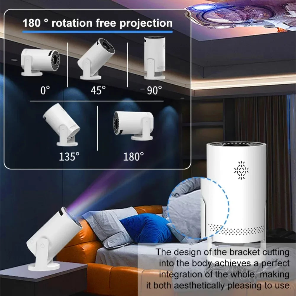 Projecteur LED rotatif 180° pour ambiance chambre, design moderne et intégration esthétique
