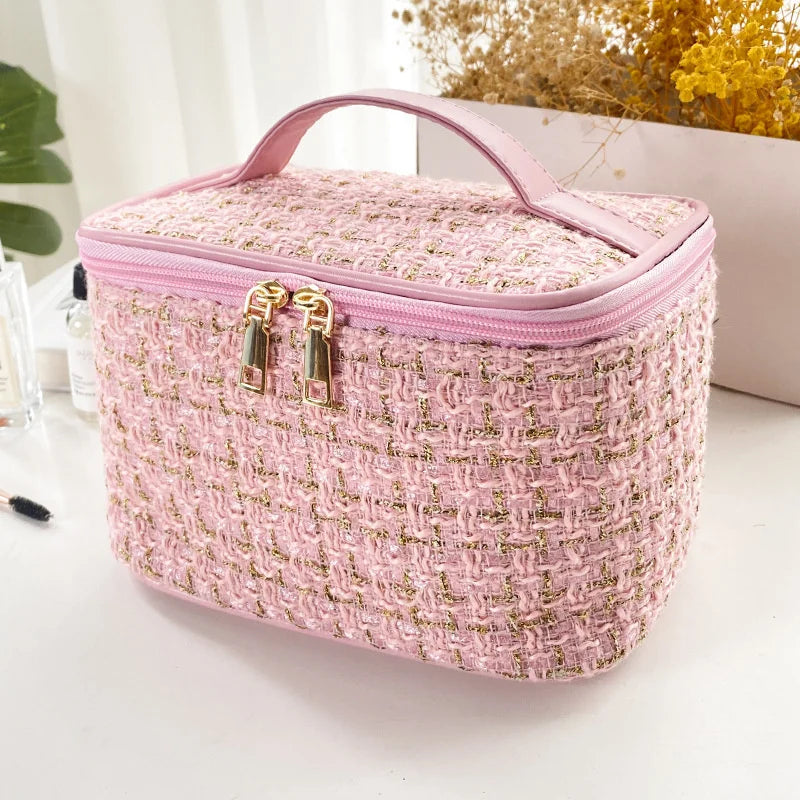 Nouvelle Trousse de Maquillage Portable pour Femme, Style Parfumé, Simple et Tendance, Grande Capacité, pour le Maquillage et les Voyages