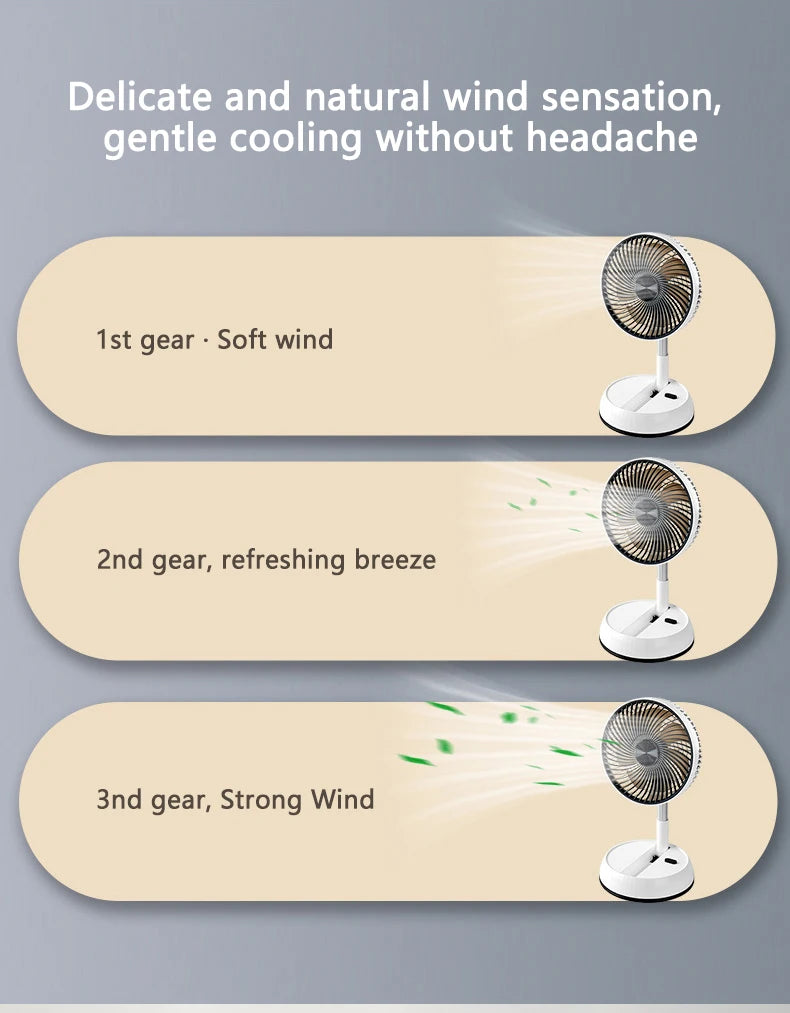 Ventilateur sur pied oscillant portable avec télécommande, ventilateur de bureau pliable, batterie aste, 62 piédestaux, camping