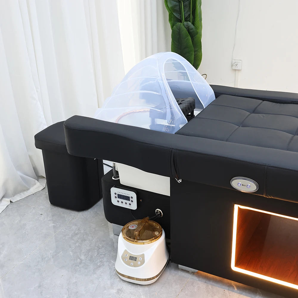 Lit de lavage de cheveux XinSheng pour salon de coiffure, table de massage thaïlandaise, mobilier commercial pour barbier avec bassin de bain de pieds