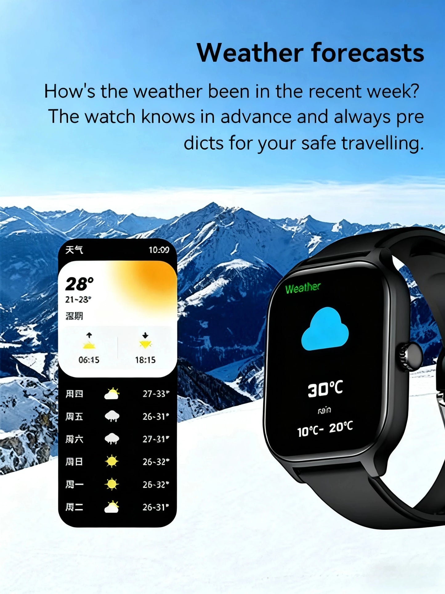 Montre connectée HOMEFISH C20, écran HD de 1.77 pouces, appel Bluetooth, alerte de message, mode sport, montre connectée pour hommes et femmes