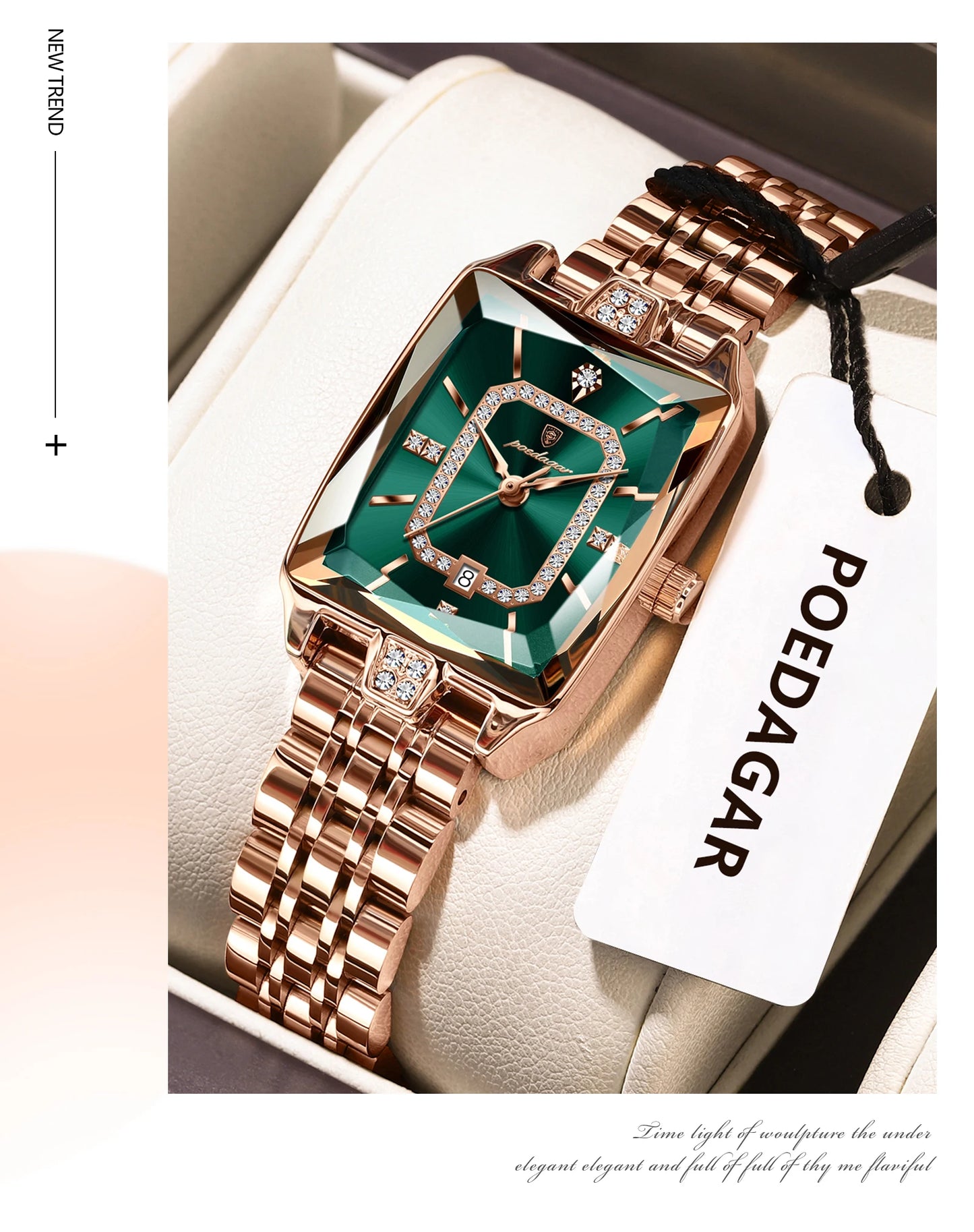 POEDAGAR luxe femme montre étanche Date haute qualité décontracté dames montre-bracelet en acier inoxydable Quartz élégant femmes montres