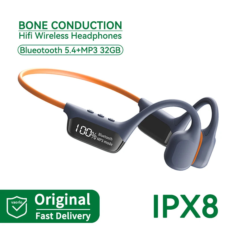 Écouteurs à Conduction osseuse, casque d'écoute étanche IPX8 pour la natation, nouveau casque de Sport sans fil Bluetooth MP3 32 go de RAM Hifi stéréo