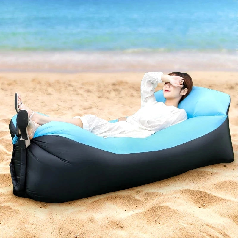 Tendance produits de plein Air canapé-lit gonflable rapide sac de couchage de bonne qualité sac gonflable sac paresseux canapé de plage 240*70 cm