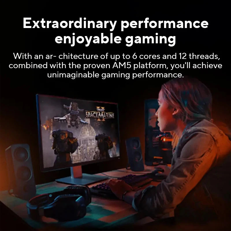 AMD Ryzen 5 9600 tout nouveau processeur 5.2GHz 6 cœurs 12 threads 38 mo de Cache 4NM TDP 65W Socket AM5 processeur de jeu sans emballage