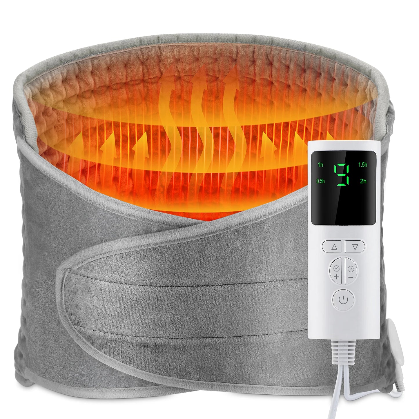 Ceinture chauffante électrique avec télécommande numérique, chauffage rapide pour le dos et le ventre