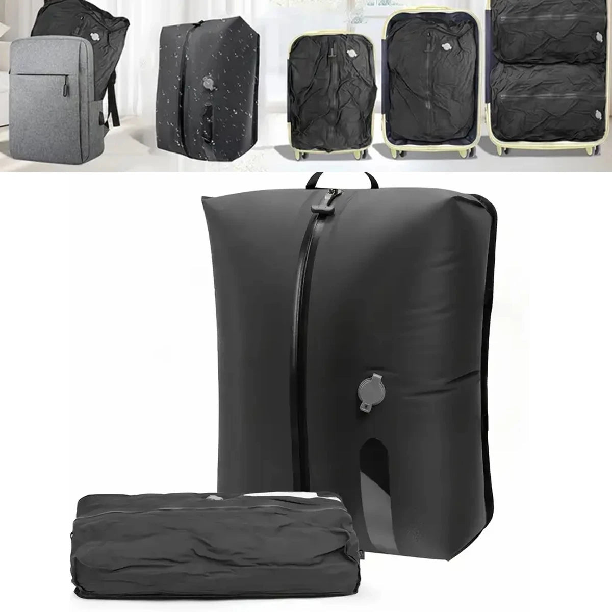 Sac de Compression sous vide, sac de rangement de bagages de voyage, sac de rangement de vêtements, sac d'air étanche pour sac à dos, sacs de cabine de Camping