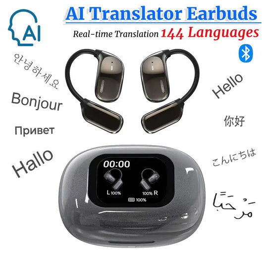 144 langues traducteur Bluetooth écouteurs AI traduction en temps réel écouteurs sans fil pour traduction écouteurs