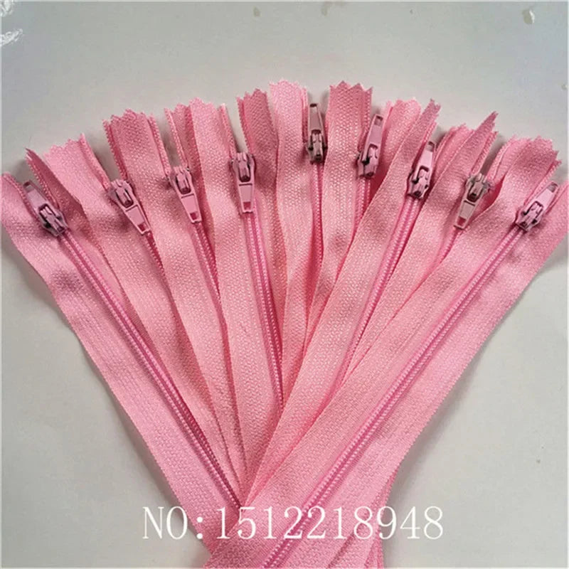 Glissières roses en tissu pour couture, fermetures éclair de rechange, accessoires de bricolage textile
