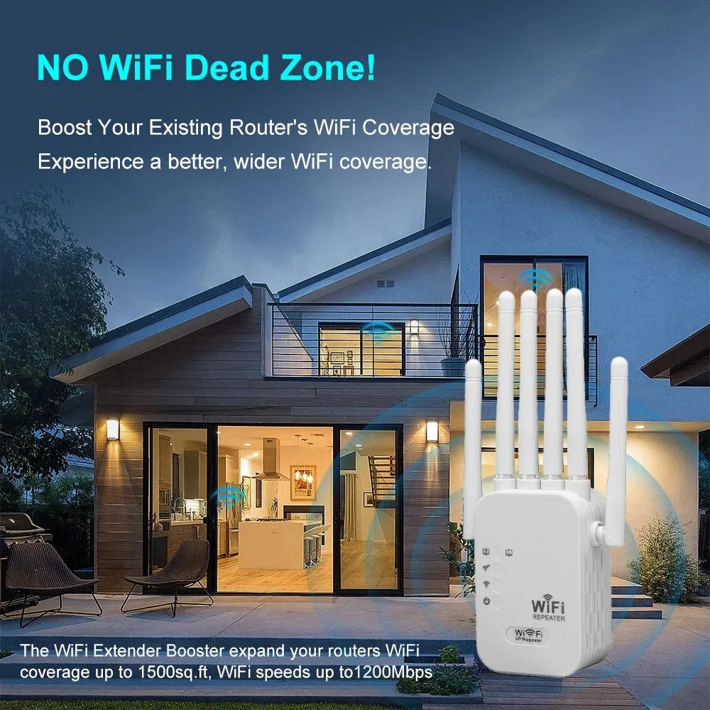 Kebidumei 1200Mbps répéteur WiFi sans fil amplificateur de Signal d'extension WIFI 2.4G 5G réseau double bande 802.11ac routeur amplificateur WiFi