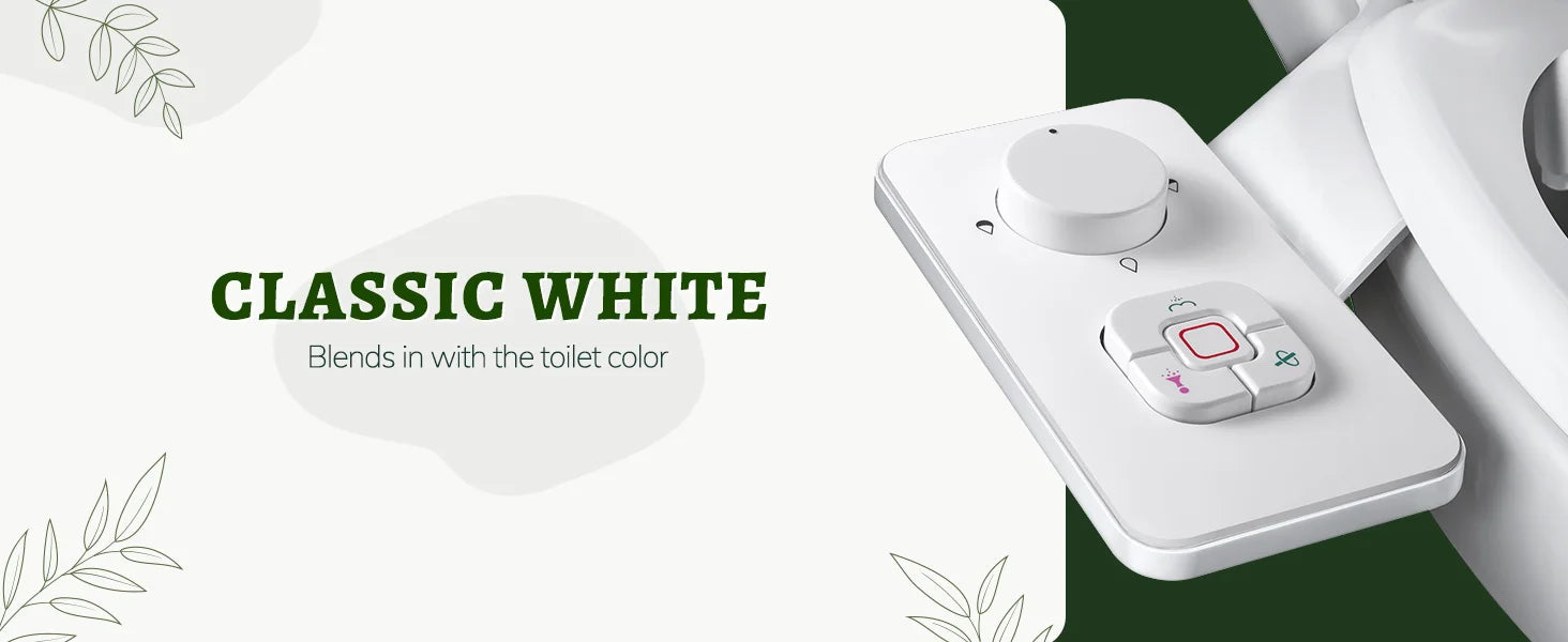 BIDET ÉLECTRIQUE BLANC CLASSIQUE - Contrôle tactile pour toilette moderne, design discret et élégant