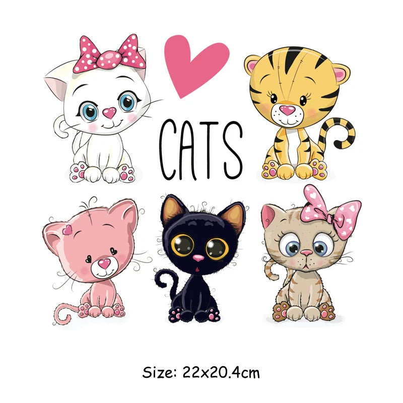 Stickers mignons chats et tigre pour décoration, 22x20.4cm, idéal cadeau enfant ou déco murale