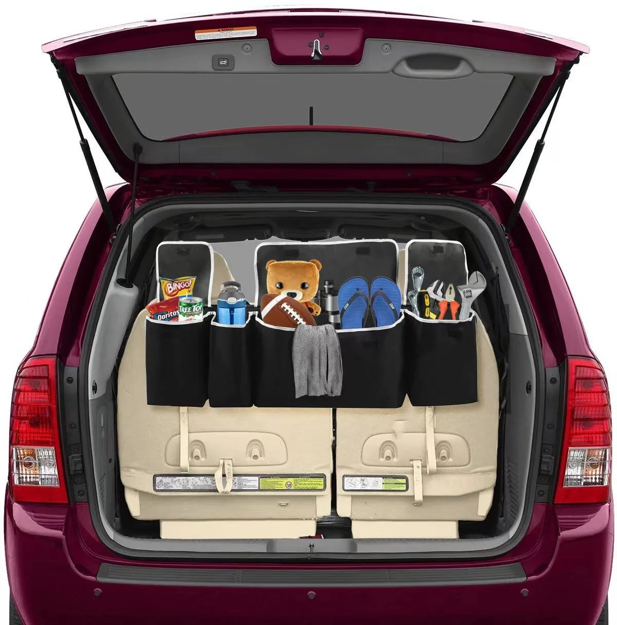 Sac de rangement polyvalent en tissu Oxford pour coffre de voiture, boîte de rangement suspendue pour siège arrière de véhicule pour intérieur d'automobile