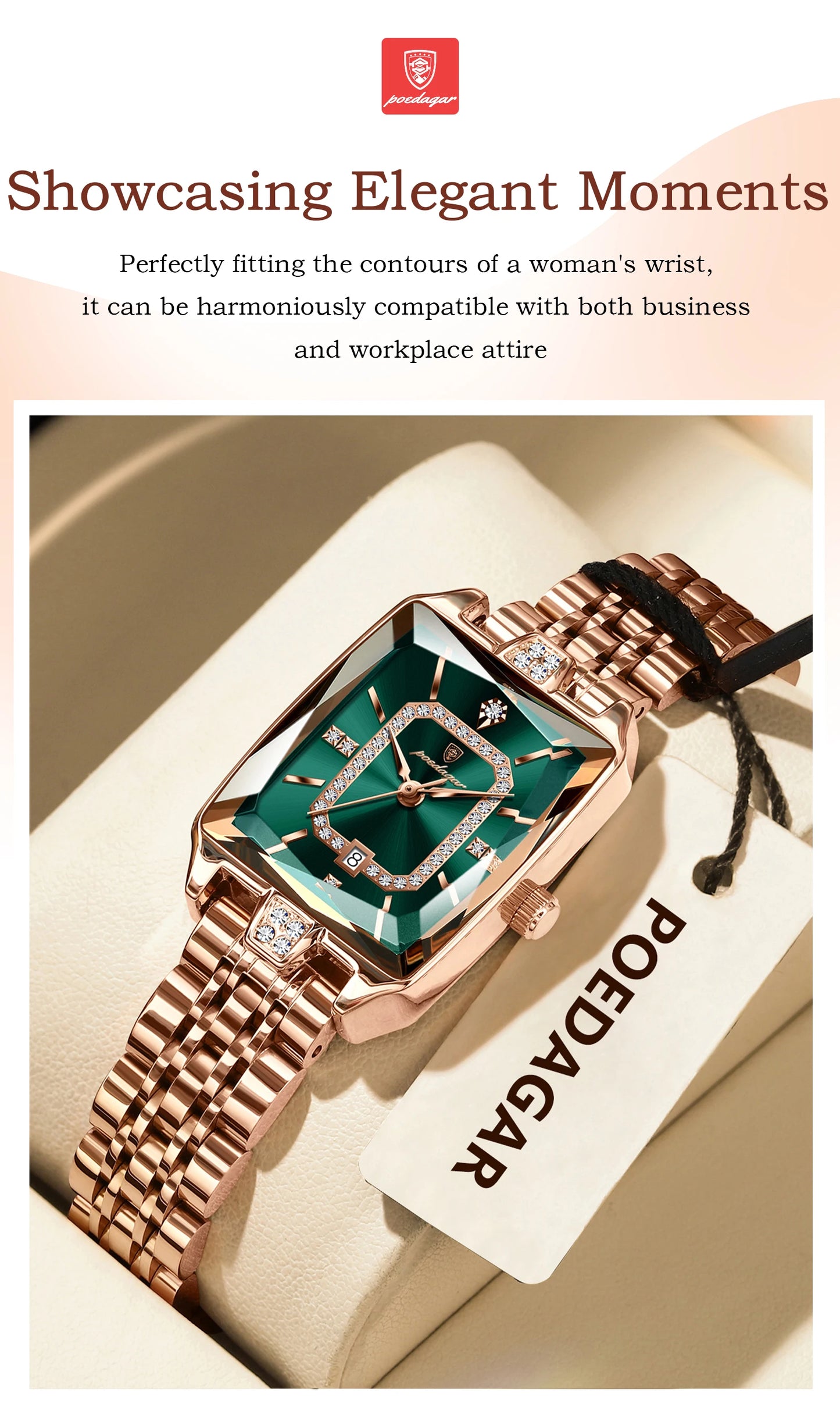 POEDAGAR luxe femme montre étanche Date haute qualité décontracté dames montre-bracelet en acier inoxydable Quartz élégant femmes montres